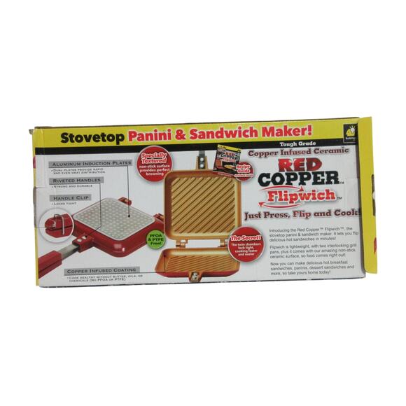 Red Copper - Flipwich Stovetop Panini and Sandwich Maker - Picture 7 of 8